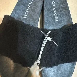 Coach | Shoes | Coach Mens Signature Shearling Pool Slide  display picture 3
